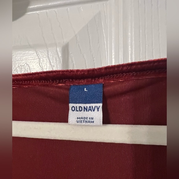 Old Navy Burgundy Velvet Long Sleeve Dress - Picture 2 of 6